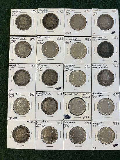 (2) Worlds Columbian Exposition Half Dollars: (2) 1892 Ungraded, (1) 1892 X