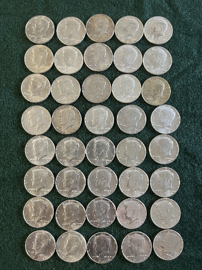 (40) 1964 Kennedy Half Dollar Coins