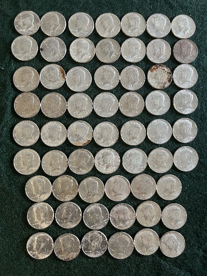(60) 1964 Kennedy Half Dollars