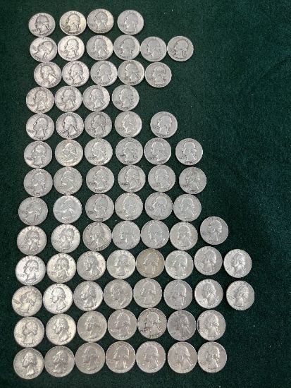 Washington Quarters Ungraded: (1) 1941, (4) 1944, (2) 1948, (2) 1943, (3) 1
