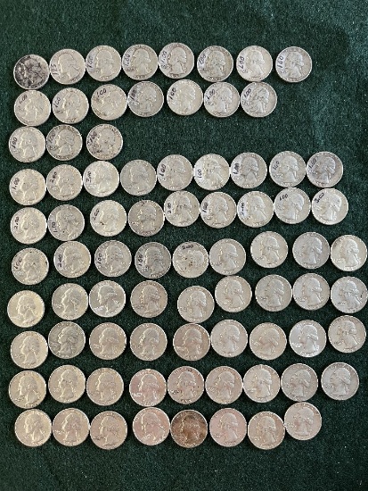 Washington Quarters Ungraded: (1) 1951, (1) 1953, (1) 1956, (2) 1957, (1) 1