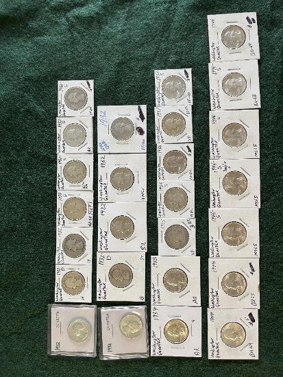 Washington Quarters: (2) 1932 Ungraded, (1) 1932 XF, (1) 1932BU, (1) 1932 V