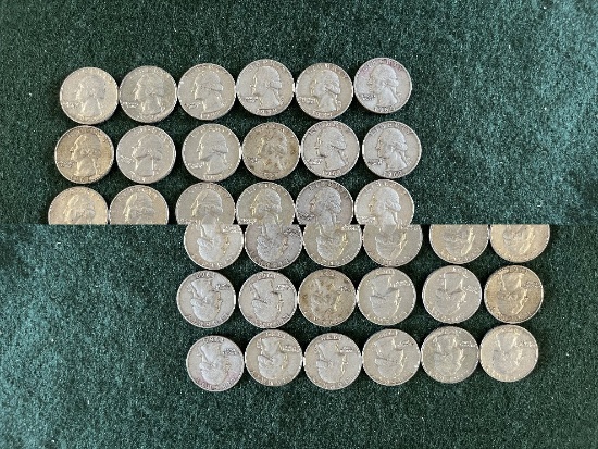 Washington Quarter Ungraded: (1) 1954, (1) 1955, (1) 1957, (1) 1958, (1) 19