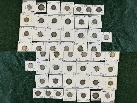 Barber Dimes: (1) 1893 XF, (1) 1897 G, (1) 1899-O F, (1) 1900-S VG, (1) 190