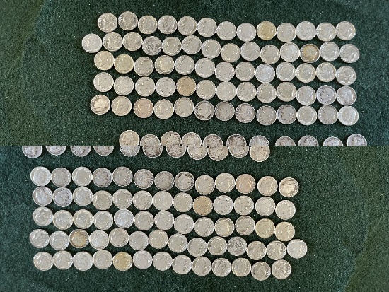 (3) Rolls Approximately 300 Roosevelt Dimes Ungraded