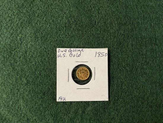 1850 1 Dollar Liberty Head Gold Coin AU