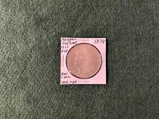 1878 Morgan Dollar 7TF 3rd Issue Uncirculated