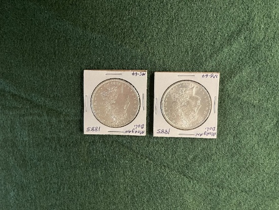 (2) Morgan Dollars: 1885 No Mint Mark MS-64