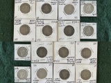 Seated Liberty Quarters: (1) 1853 VF, (2) 1854 VF, (1) 1854 VG, (1) 1855VG,