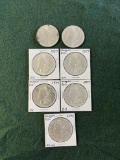 (7) Morgan Silver Dollars (1) 1887 No Mint Mark graded, (1) 1889 No Mint Ma