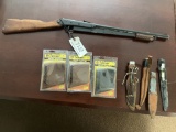 Super Buzz Barton BB Gun, (3) Recoil Pads and (5) Knives