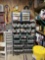 Rolling Wire Parts Cart and Bins and Contents - Assorted Hardware, Fastener