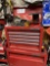 Red Craftsman Tool Box on Casters and Content - Wrenches, Ratchets, Sockets