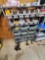 Rack on Casters and Contents - Hose Nozzles, Pipe Fitting, Bolts, Tape, Spr