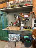 Contents of Display - Chain Saw, Saws, Hack Saws, Mallet, Tools, etc.