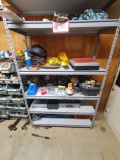 Adjustable Metal Shelving and Contents - Rope, O Rings, Abrasive Blades, Fe