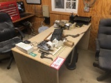Desk, 2 Chairs and Contents