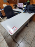 Contents of Office - (1) Wooden Desk, (1) Metal and Laminate Desk with Left