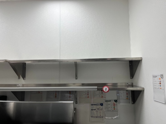 (4) Wall Mounted Stainless Steel Shelves (72" W x 18 " D)