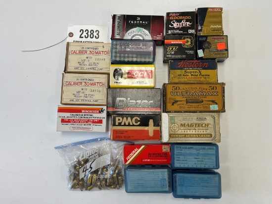 Contents of Box- Assorted Ammunition .30 cal, 357 mag, .38 Special