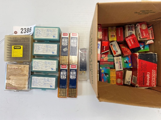 Contents of Box- Assorted .22 Ammunition, 22L, 22LR, 22 Hornet