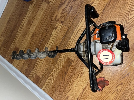 Stihl Gasoline Powered Hand Held Auger with 2 Extra Auger Attachments