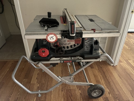 Bosch GTA7W Table Saw on Collapsible Stand