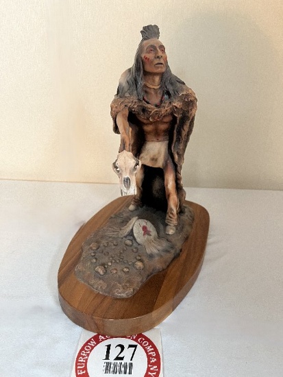 Sculpture by Neil J. Rose, Numbered 175 of 990, Indian with a Skull