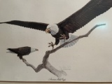 2 Framed Under Glass Eagle Prints, 1 by Eleanor Davies from 1998, 29