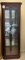 4 Shelf Lighted Corner Unit Curio Cabinet with Wood & Glass Door, Cherry Fi