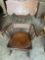 Vintage Spindle Rocker with Leather Seat Insert
