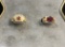 (2) Men's 14K Gold with Stone Rings size 8.5, 10.5