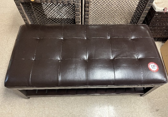 Sofa Ottoman with Storage Shelf Underneath