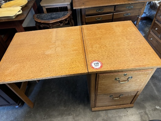 Wooden 2 Drawer Filing Cabinet/Folding Desk, 29" H x 48" W x 25" D