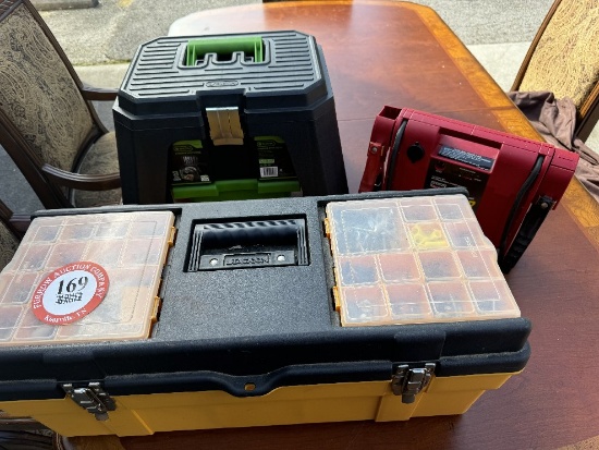 Storage Step Stool with Contents- Assorted Tools, Small Toolbox with Electr