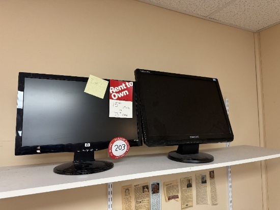 (1) 18” HP Computer Monitor, and (1) 21” Samsung Computer Monitor