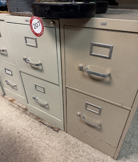 (2) 2- Drawer Metal Filing Cabinets