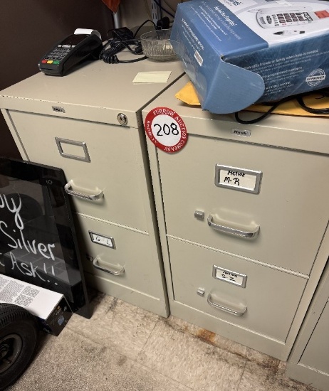 (2) 2-Drawer Metal Filing Cabinets