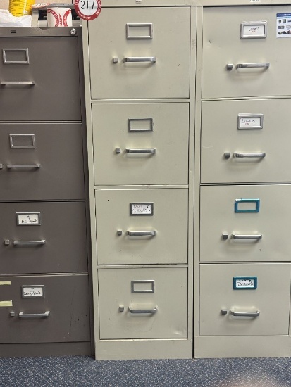 (3) 4-Drawer Metal Filing Cabinets