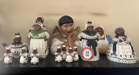 (6) Assorted Cookie Jar, Decorative Coffee Urn, Salt & Pepper Shakers