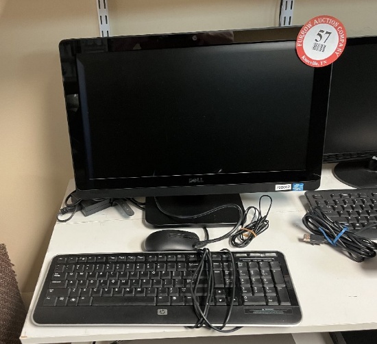 Contents of 2 Shelves - Dell Monitor & Keyboard, Gateway Monitor & Keyboard