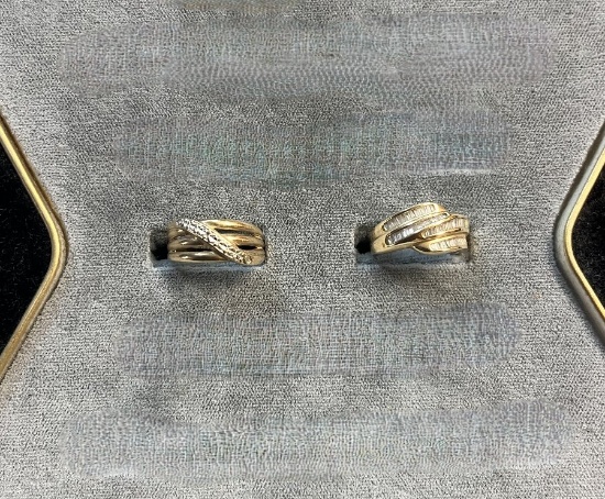 (2) Ladies Rings: Ladies 10K Yellow Gold Cocktail Ring size 6.5 & 14K Yello