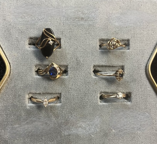 (6) Ladies Rings, Ladies 10K Yellow Gold size 7, Ladies 14K Yellow Gold Dia