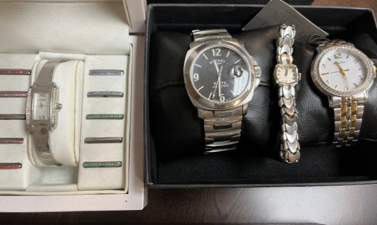 (4) Watches: (1) Bulova L9 1950's Vintage 10K Rolled Gold Filled White Gold, (1) Bulova