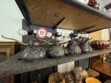 4 Table Lamps with Leaded Glass Shades