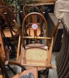 10 Assorted Wooden Chairs, 1 Wooden Step Stool and Decorative Wooden Side T