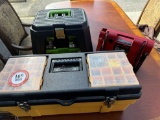 Storage Step Stool with Contents- Assorted Tools, Small Toolbox with Electr