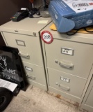 (2) 2-Drawer Metal Filing Cabinets