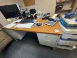 (2) Metal Office Desks plus Office Chair