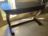 Wooden Framed Glass Insert Desk, Single Drawer (48